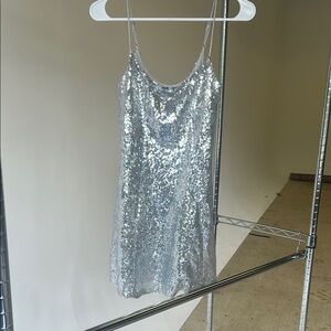 Urban Outfitters short silver Sequin Dress